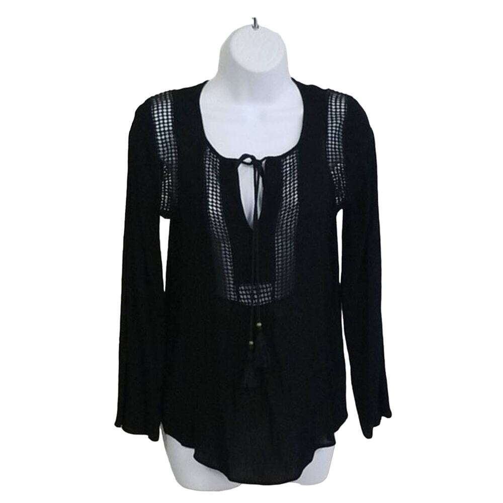 NWT Daniel Rainn Black Boho Blouse